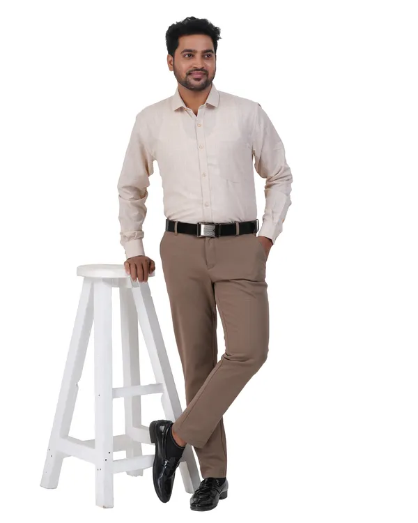 Beige_Linen__Cotton_Shirt_For_Men