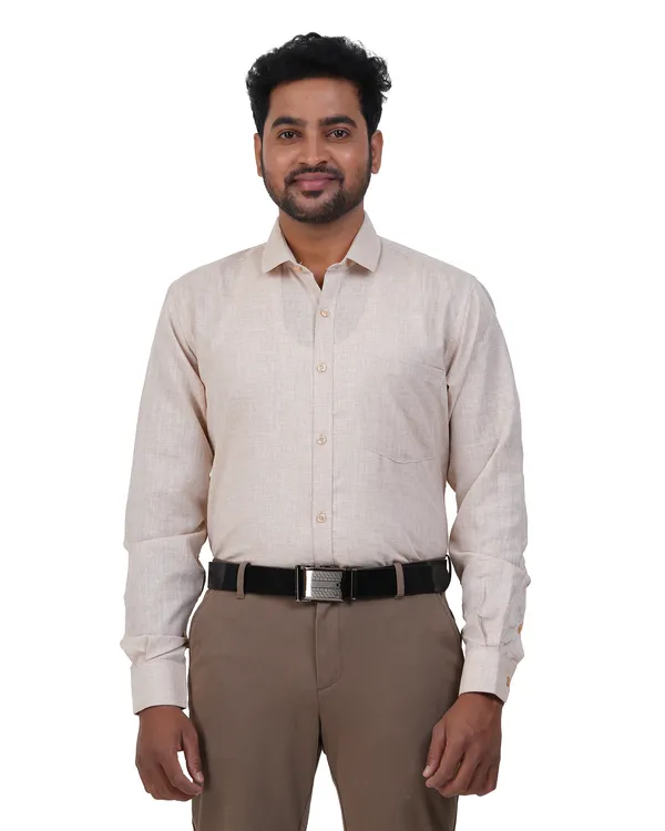 Beige_Linen__Cotton_Shirt_For_Men