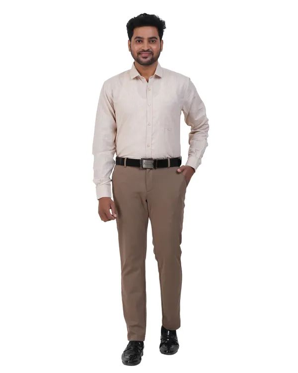 Beige_Linen__Cotton_Shirt_For_Men