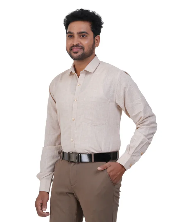 Beige_Linen__Cotton_Shirt_For_Men