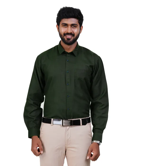 Dark_Green_Cotton_Shirt_For_Men