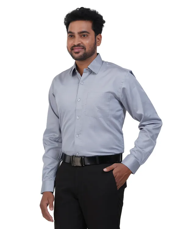 Grey_Satin_Cotton_Shirt_For_Men