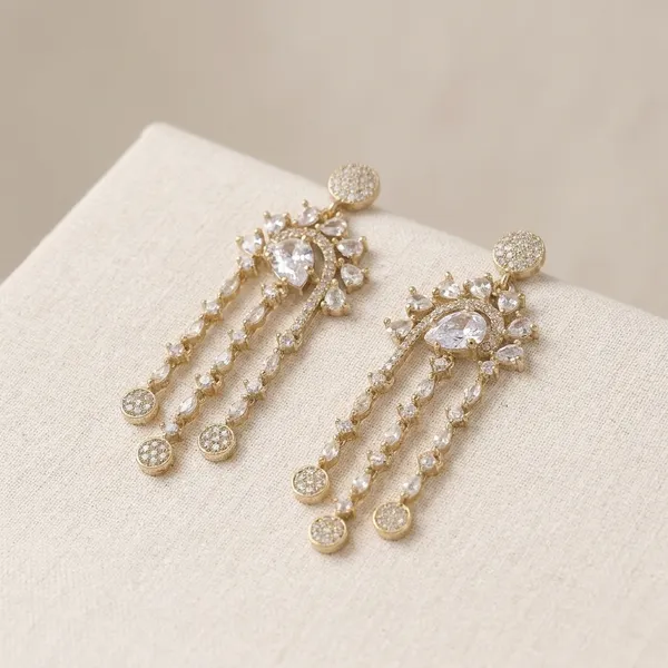 Gold_Toned_Elegant_Chandelier_Earrings_With_Crystal_Embellishments