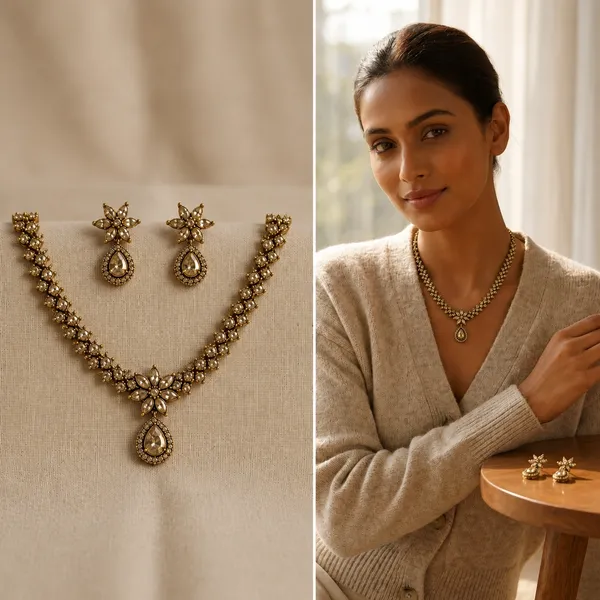 Antique_Gold_Toned_Elegant_Crystal_Stone_Necklace_Set_With_Matching_Earrings