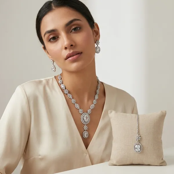 Silver_Toned_Elegant_Crystal_Drop_Necklace_And_Earrings_Set