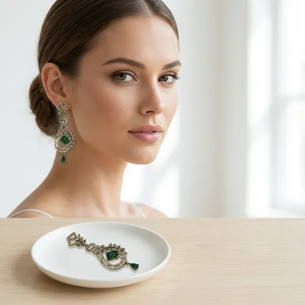 Green_Elegant_Stone_Studded_Drop_Earrings