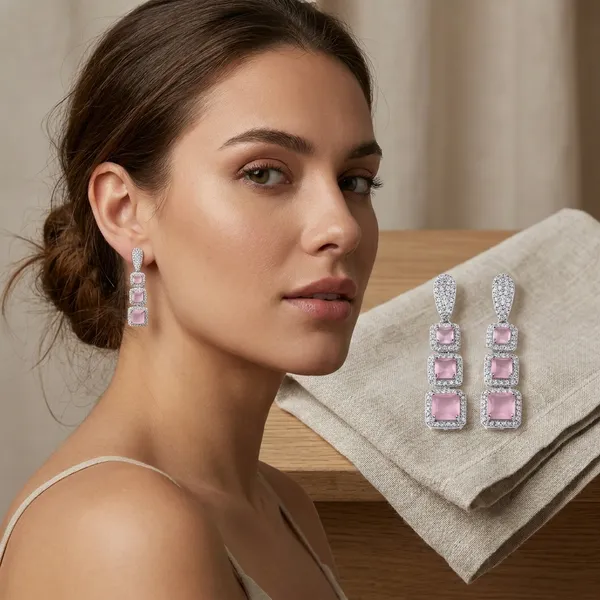 Pink_Sparkling_Rectangular_Drop_Earrings_With_Crystal_Embellishments
