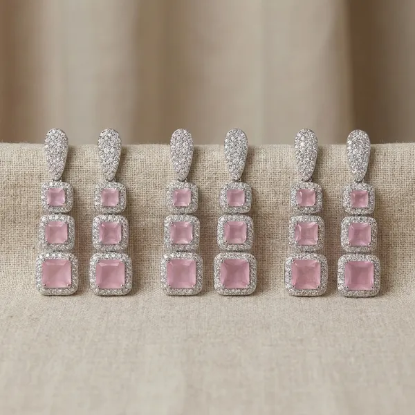 Pink_Sparkling_Rectangular_Drop_Earrings_With_Crystal_Embellishments