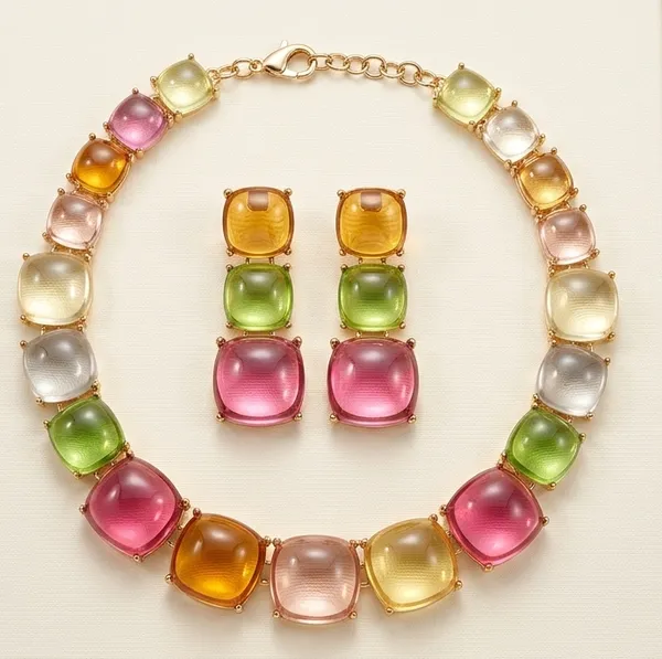 Multicolor_Gemstone_Necklace_And_Earrings_Set