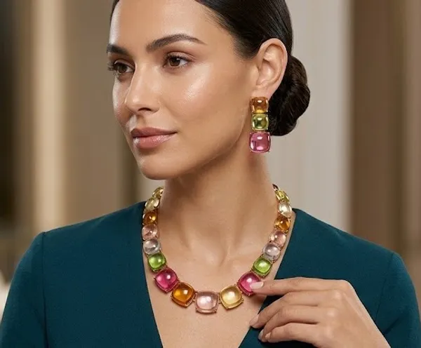 Multicolor_Gemstone_Necklace_And_Earrings_Set