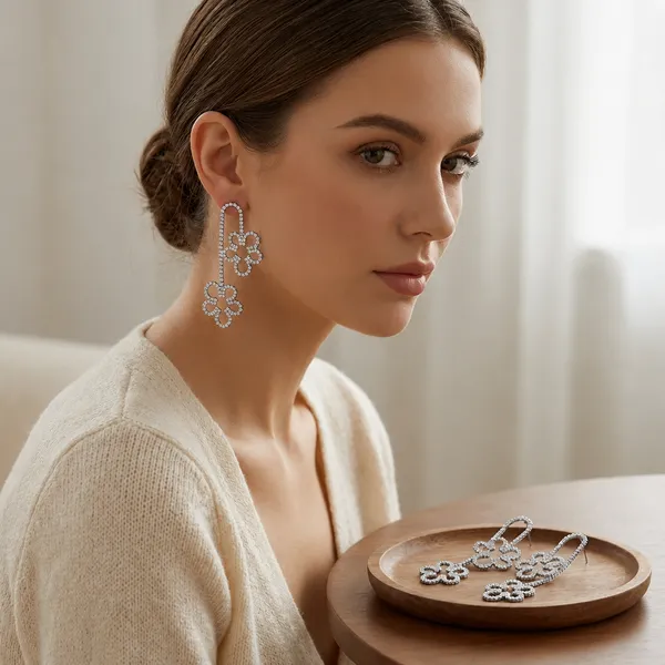 Silver_Elegant_Floral_Crystal_Drop_Earrings