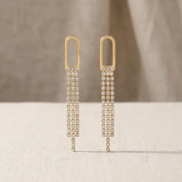 Gold_Tone_Rhinestone_Tassel_Dangle_Earrings