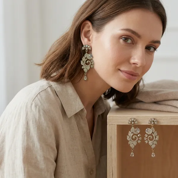 Gold_Elegant_Crystal_Floral_Drop_Earrings