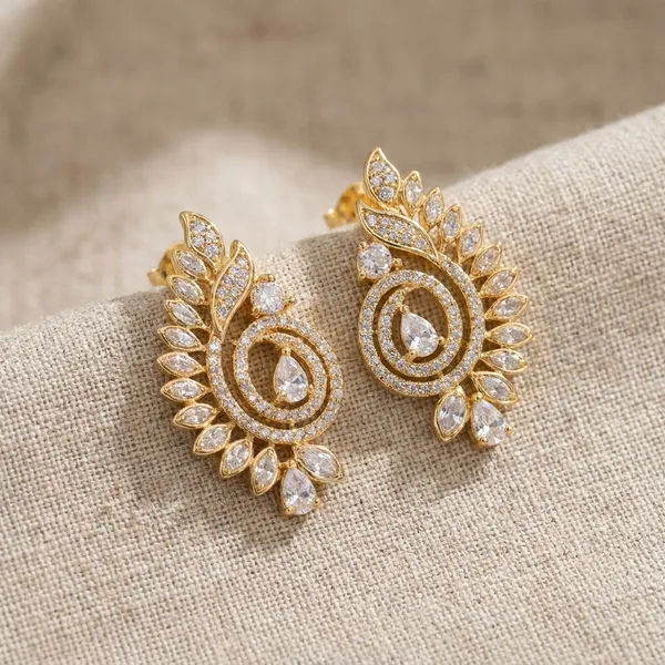Gold_Elegant_Crystal_Floral_Drop_Earrings