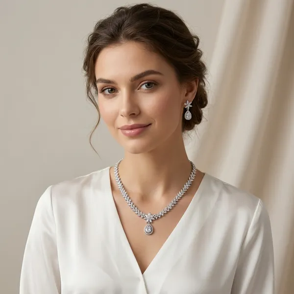 Silver_Toned_American_Diamond_Stone_Necklace_Set_With_Teardrop_Pendant