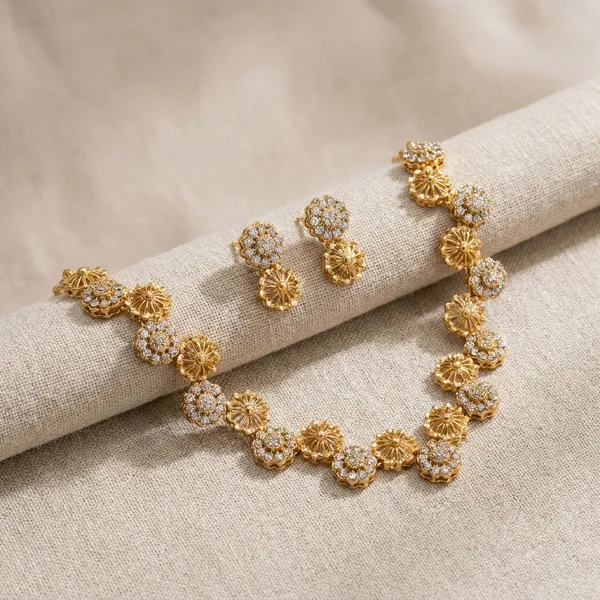 Gold_Toned_Elegant_Floral_Crystal_Necklace_And_Earrings_Set