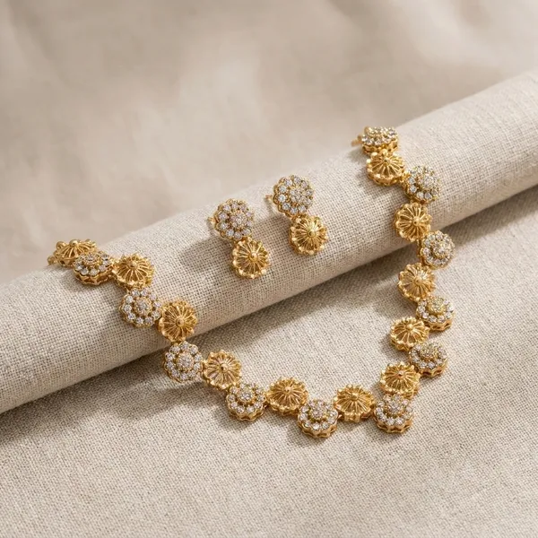 Gold_Toned_Elegant_Floral_Crystal_Necklace_And_Earrings_Set