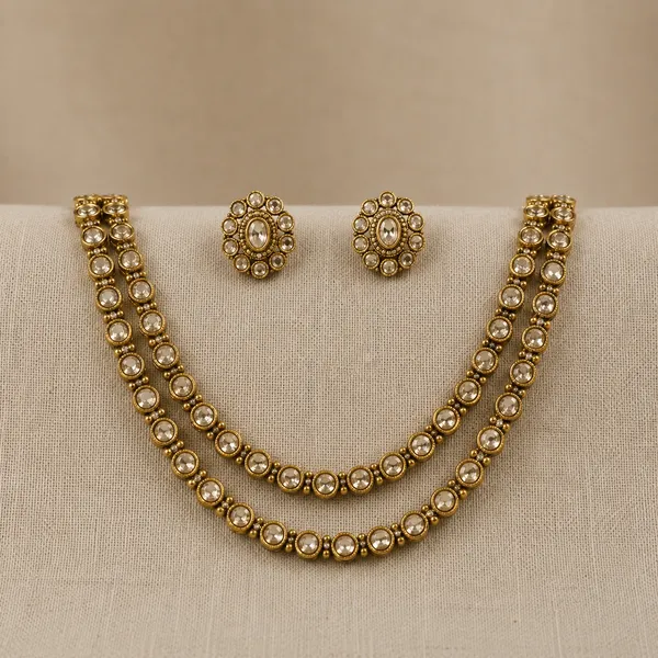 Antique_Gold_Tone_Elegant_Crystal_Necklace_And_Earring_Set