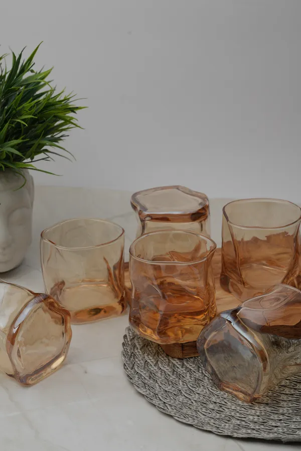 Sculpted_Amber_Wave_Whiskey_Glass_Set_Of_6_300Ml