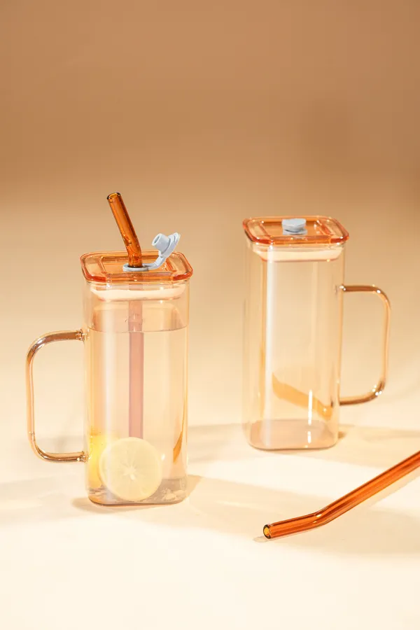 Amber_Cube_Glass_Tumbler_With_Glass_Lid_Glass_Straw_Set_Of_2_380Ml