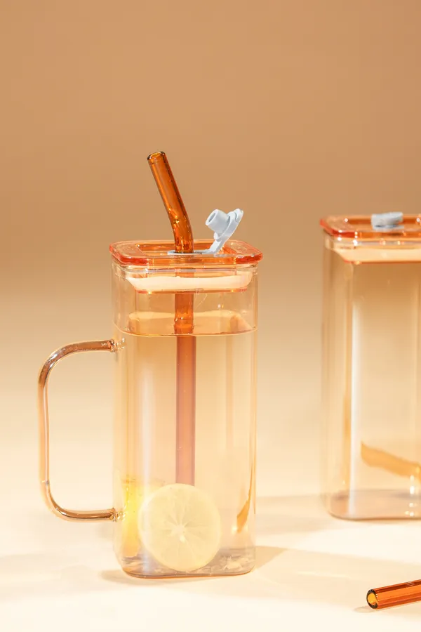 Amber_Cube_Glass_Tumbler_With_Glass_Lid_Glass_Straw_Set_Of_2_380Ml
