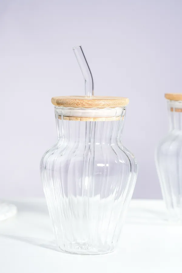 Vase_Glass_Tumbler_With_Wooden_Lid_Glass_Straw_Set_Of_2_450Ml