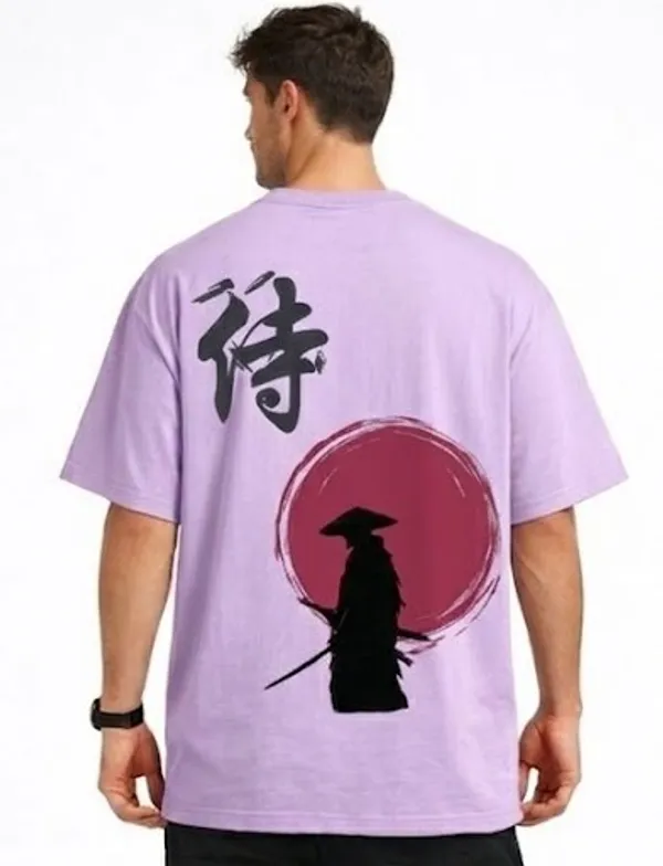 Lavender_Samurai_Printed_Cotton_T-Shirt_For_Men