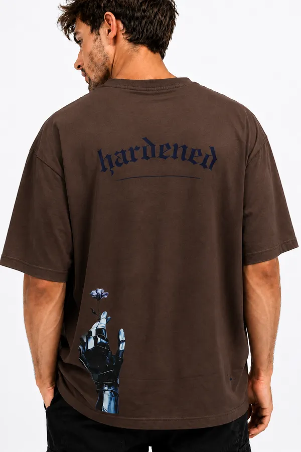 Dark_Brown_Hardened_Printed_Cotton_T-Shirt_For_Men