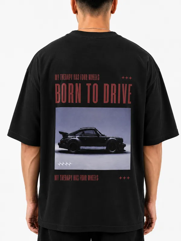 Black_Born_To_Drive_Printed_Cotton_T-Shirt_For_Men