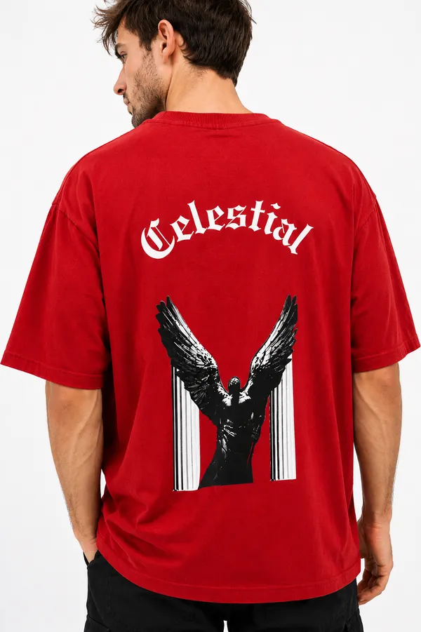 Red_Celestial_Printed_Cotton_T-Shirt_For_Men
