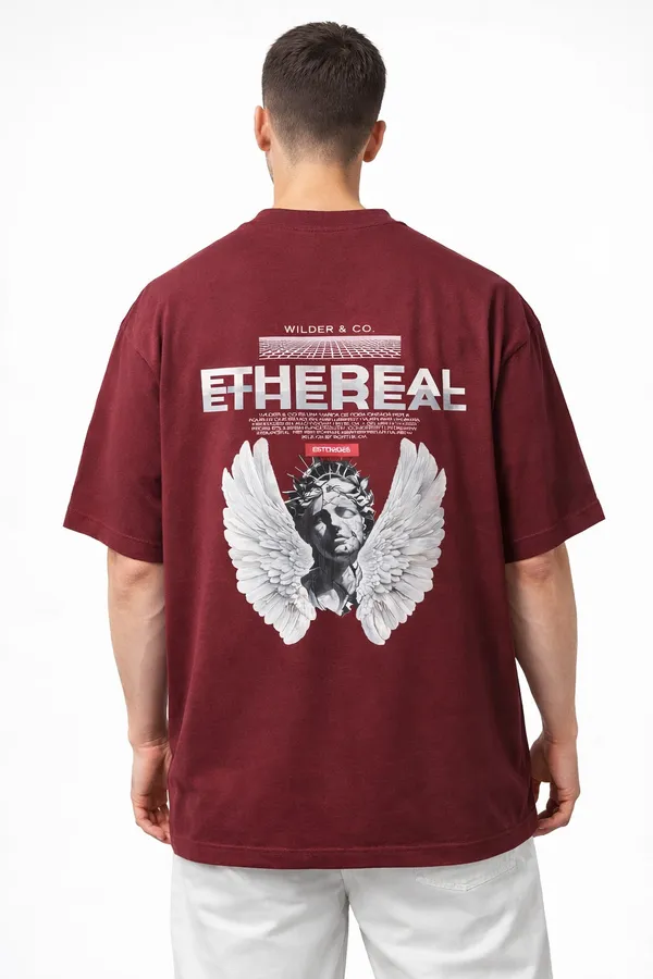Maroon_Ethereal_Printed_Cotton_T-Shirt_For_Men