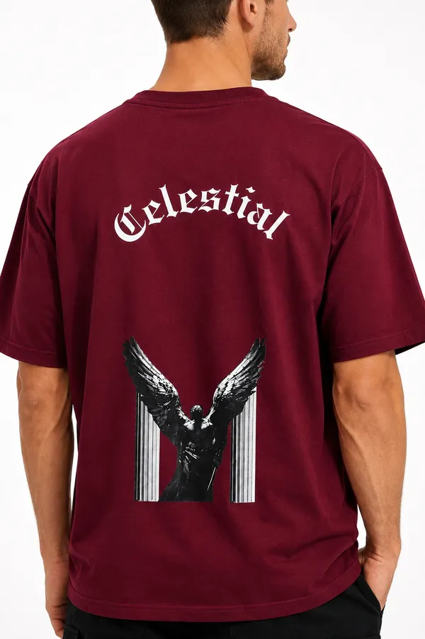 Maroon_Celestial_Printed_Cotton_T-Shirt_For_Men