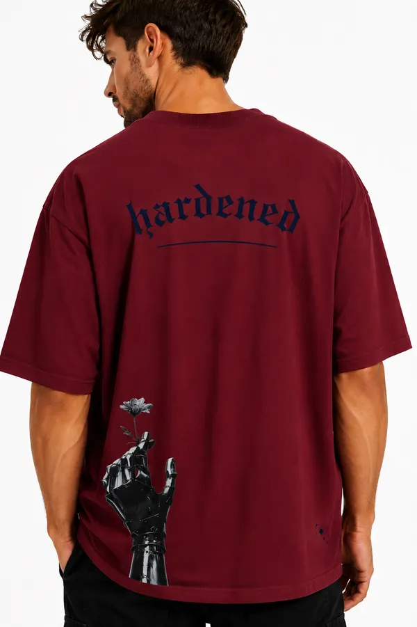 Maroon_Hardened_Printed_Cotton_T-Shirt_For_Men