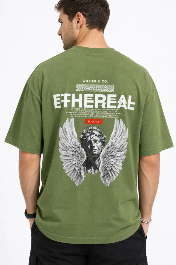 Army_Green_Ethereal_Printed_Cotton_T-Shirt_For_Men