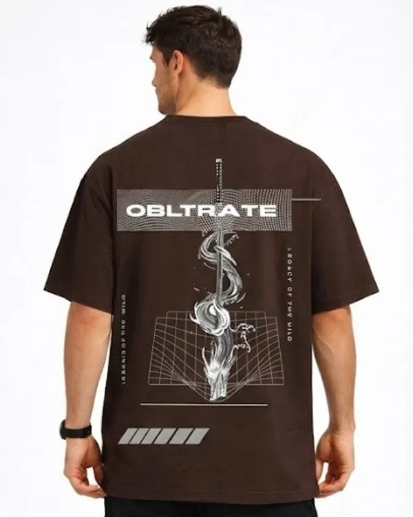 Dark_Brown_Obliterate_Printed_Cotton_T-Shirt_For_Men