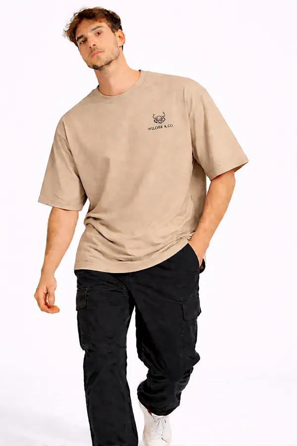Beige_Cotton_Beholden_Printed_T-Shirt_For_Men