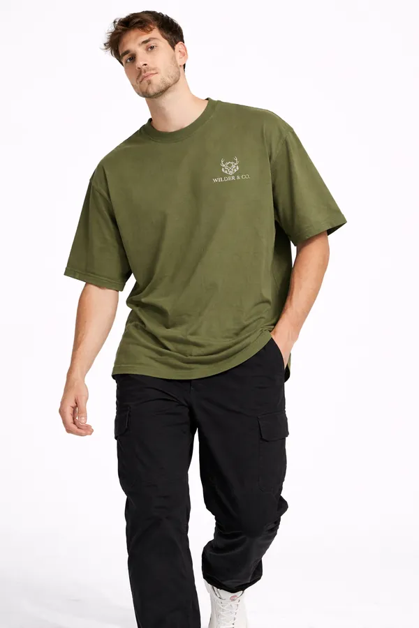 Army_Green_Celestial_Printed_Cotton_T-Shirt_For_Men