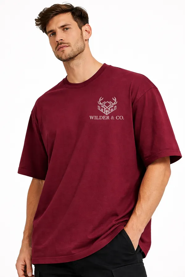 Maroon_Legacy_of_The_Wild_Printed_Cotton_T-Shirt_For_Men