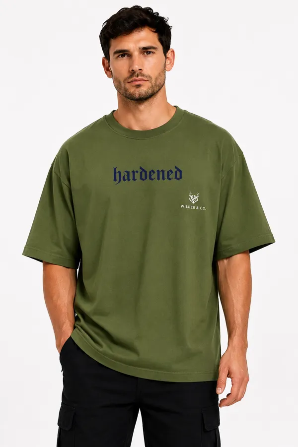 Army_Green_Hardened_Printed_Cotton_T-Shirt_For_Men