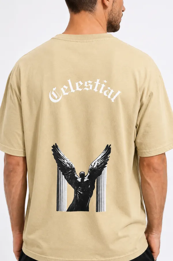 Beige_Celestial_Printed_Cotton_T-Shirt_For_Men