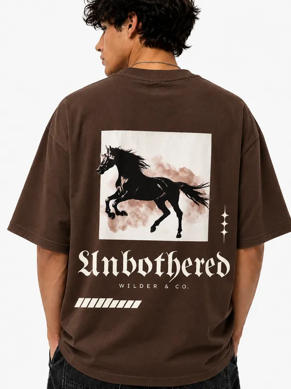 Dark_Brown_Unbothered_Printed_Cotton_T-Shirt_For_Men