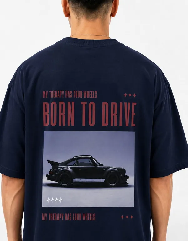 Sky_Blue_Born_To_Drive_Printed_Cotton_T-Shirt_For_Men