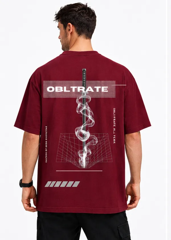 Maroon_Obliterate_Printed_Cotton_T-Shirt_For_Men