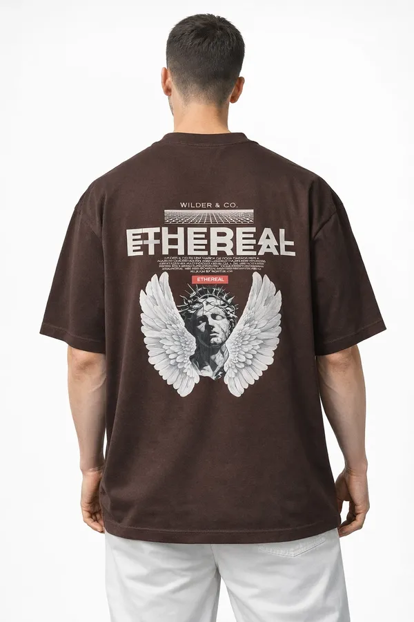 Dark_Brown_Ethereal_Printed_Cotton_T-Shirt_For_Men