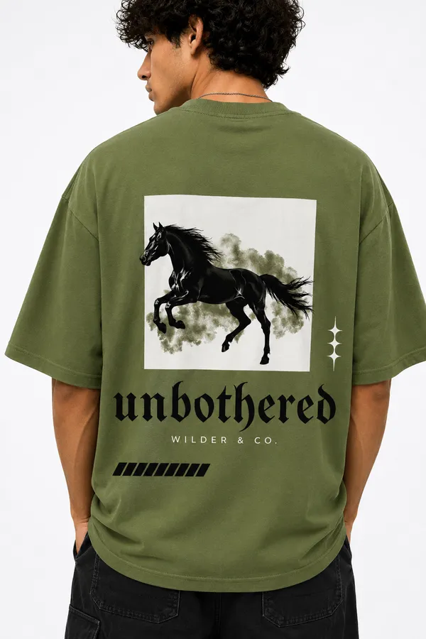 Army_Green_Unbothered_Printed_Cotton_T-Shirt_For_Men