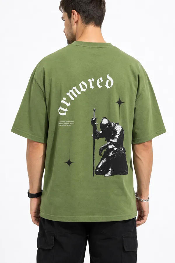 Army_Green__Armored_Printed_Cotton_T-Shirt_For_Men
