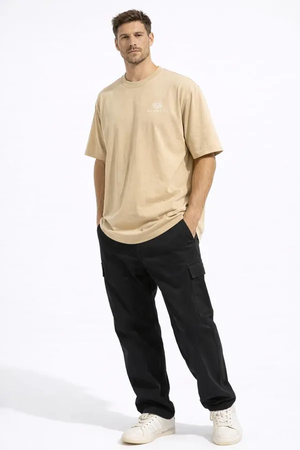 Beige_Cotton_T-Shirt_For_Men