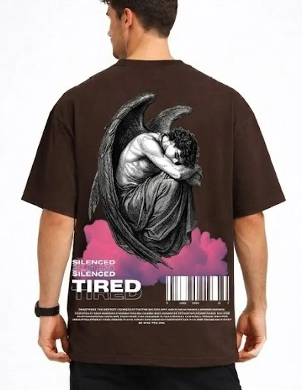 Dark_Brown_Silenced_Printed_Cotton_T-Shirt_For_Men