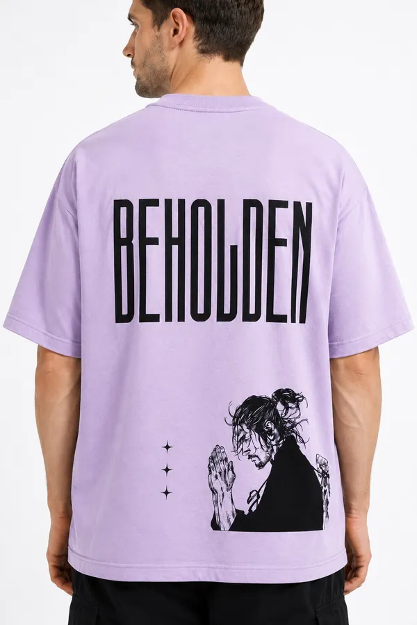 Lavender_Beholden_Printed_Cotton_T-Shirt_For_Men