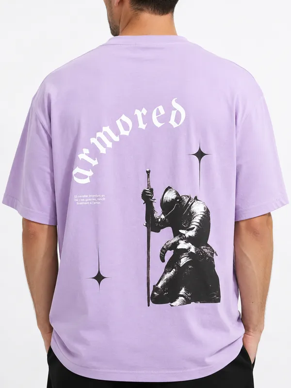 Lavender_Armored_Printed_Cotton_T-Shirt_For_Men